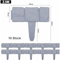 Miniatyrbilde 2 av 5: Steinutseende plen - Fleksibelt plastgjerde for hage - Kanting for plenklipping - Hagepalisade - Perfekt som dekorativt gjerde for palisade (10 deler/2,5 m)-