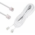 Miniatyrbilde 1 av 5: RJ11 Telefonkabel Modulært Kabel Western Cable RJ11-RJ11 Flat Kabel Sokkel Telefon Sokkel Modem Router Faks ISDN DSL VDSL Internett Hvit (10m)