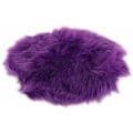 Miniatyrbilde 2 av 5: Faux saueskinnsullteppe 30 x 30 cm teppe fluffy myk langhåret dekorativ stol pute sofa matte (lilla rund)