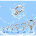 Miniatyrbilde 4 av 5: Løfteøye Bolt i rustfritt stål, hann-gjenge, løfteøye-bolter for DIY-konstruksjon, bygningsmaskinvare, dekk, marine, vektbolter M611-10PCS