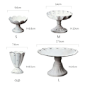Miniatyrbilde 4 av 5: Metall serveringsbrett smykker display plate retro hvit dessert frukt kake snack høy plate hjem fest bryllup dekor A