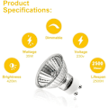 Miniatyrbillede 3 af 5: GU10 35W Pærer, GU10 Halogenpærer, Spotlys Pære AC 230V 35W, GU10 Halogen Halogenpærer 2 Pins 35° Strålevinkel 2700K Dæmpbar Varmt Hvid, Pakke af