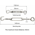 Miniatyrbilde 3 av 5: 10 stk. Wire Tensioner M4 Rustfritt Stål Justerbar Turnbuckle Haken og Øye Sett