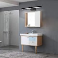 Miniatyrbilde 3 av 5: LED Baderom Speil Lys 50cm, 12W, IP44 Vanntett Baderom Vegglampe 180° Rotterbar, Moderne Baderom Speil Lys, Kald Hvit 5500K, Svart,Bla