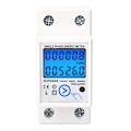 Miniatyrbilde 1 av 5: DIN-skinne Digital Enfase Zero Energi Måler KWh AC 110V Elektrisk LCD