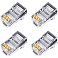 Miniatyrbillede 1 af 5: 100 stk. 6U RJ45-stik, forgyldt eller gennemgående Ethernet-kabler, modul RJ-45-netværksstik, krystalhoveder Cat5 Cat5E