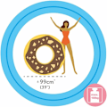 Miniatyrbillede 3 af 5: Donut rørformet redningsbøje i chokolade og hasselnød - 114 cm