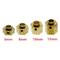 Miniatyrbillede 4 af 5: 12mm forlænget hjul tungere messing hex-adapter til Axial SCX10 III AXI03007 Capra 1.9 UTB RC opgraderingsdele, 12mm