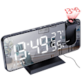 Miniatyrbild 2 av 5: Projektionsväckarklocka, digital LED-väckarklocka med 180° projektion, radioväckarklocka med USB-port, stor LED-skärm, dubbel väckarklocka med snooze-funktion, 4 ljusstyrkor
