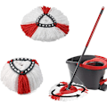 Pikkukuva 2 / 4: 4 kpl Mini Mop Head - Täyttö, Pyörivä Mikrokuitu Vaihto EasyWring RinseClean - Vaihto Täyttö