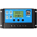 Miniatyrbillede 1 af 4: PWM solcellepanel-laderegulator, 12V/24V, 30A, LCD-skærm, dobbelt USB-port