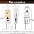 Miniatyrbilde 3 av 5: G4 LED-pære 1,5W, varm hvit 3000K, AC/DC 12V Lyspærer tilsvarende 20W halogen, 180LM, ikke-dimbar, perfekt for hette og lysekrone, 10 stk