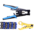 Miniatyrbilde 1 av 5: Holdbar Coaxial Kompresjonskrimpverktøy Bnc/Rca/F Crimper-kontakt Rg 59/58/6 Kabeltrådkutter Justerbar Crimper-tang