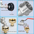 Miniatyrbilde 4 av 5: Dobbelt messingkraner for 1000L IBC-tank med adapter, 60 mm (1/2) tykk gjenge
