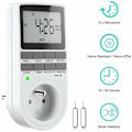 Miniatyrbillede 1 af 5: Digital programmerbar stikkontakt, ugentlig digital timer med LCD-skærm, 12H/24H/7 dage elektrisk stikkontakt timer, energibesparende til husholdningsapparater og belysning
