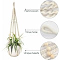 Miniatyrbild 5 av 5: Set med 2 Macrame hängande korgar Bomullsrep Hängande korg Blomkruka Växthållare Hängare för inomhus utomhus tak