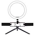 Pikkukuva 1 / 5: Himmennettävä LED-rengasvalo jalustalla, USB-työpöydän puhelinteline, selfie-rengasvalolamppu YouTube-meikkiin