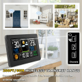 Miniatyrbild 1 av 5: Termometer Väderstation Digital Vägg Bordsurväckarklocka Inomhus Utomhus Temperatur Luftfuktighet Barometer Trådlös Fjärrsensor Svart