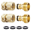 Miniatyrbillede 3 af 5: Have Connector til haveslange Have Slangetilbehør Hurtigkobling Messing Slangekoblinger Connector Fittings