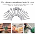 Miniatyrbillede 3 af 5: 20 Pak Tungstenkarbid Skærefræsere Dremel Bor Bits Rotationsfræser