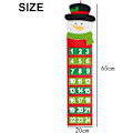 Miniatyrbillede 2 af 5: 20x65cm Julekalender Nedtælling Julemand Snemænd Advent Kalender Stof Nytår Dør Væg Dekorationer Julegaver Nedtælling Kalender fo