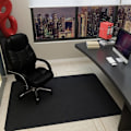 Miniatyrbilde 1 av 4: Kontorstolmatte for hardtre, datamaskinstolmatte, sklisikker skrivebordsstolmatte, beskyttende matte for hjemmet, kontoret, karbon svart, 90×120cm