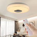 Miniatyrbilde 1 av 5: LED Taklampe, Taklampe med Bluetooth-høyttaler, 38W Flush Mount Taklampe RGB Fargeendring Musikk LED Taklampe med App og Fjernkontroll