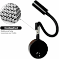 Miniatyrbillede 2 af 5: 2-delt Sort 3W Vægreolæsningslampe, Fleksibelt Justerbar Halslys Aluminium Skrivebordslampe, Natlampe med Afbryder LED Øjenpleje (Varmt Hvidt)