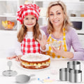 Miniatyrbilde 5 av 5: Dessert- og matringer, ringsett, 8 minikakeformer, stempel for baking av kaketilbehør