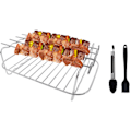 Miniatyrbillede 2 af 5: Stativ til Airfryer til Ninja Dual Airfryer, 2 stk. Holder med 4 Spid, Børst og Klips, til Dual Basket Airfryere