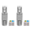 Miniatyrbilde 2 av 5: 2 stk RJ45 CAT7-kontakter Verktøyfri Skjermet Modulær Nettverkssokkel for Installasjonskabel