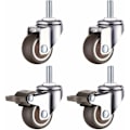 Miniatyrbillede 1 af 5: Svingbare Hjul af Gummi i Hårdt Materiale med M8 Gevindstang til Håndvogn, Arbejdsborde, Møbler, 1,5 tommer, Gevinddiameter: 8 mm, længde 20 mm, 2 stk.