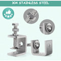 Miniatyrbillede 4 af 5: Rustfrit Stål C-Klemme, Justerbar Heavy Duty U-Formet Klemme med Bred Kæbeåbning, 6 stk. Fastgørelsesværktøjer til DIY Træbearbejdning, Svejsning, Kabinetsfremstilling