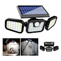 Miniatyrbilde 3 av 5: LaBlanc Sett med 2 Utendørs Solcellelamper med Bevegelsessensor, 650LM 74LED Solcellelamper, 3 Justerbare Hoder, 270° Bred Vinkel Belysning IP65 Solcelle Flomlys