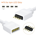 Miniatyrbillede 2 af 5: LED-strimmelforbindelsessæt, 2 stk. 4-polet LED-strimmelsplitter 1 til 2 splitterkabel 4-polet stik til RGB LED-strimmel 5050 3528 2835 DIY-tilbehør