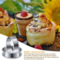 Miniatyrbillede 5 af 5: 40 stk. 4,1 tommer Muffinringe Dobbelt Ring Rustfrit Stål Rund Ringform til Bagning Køkkenredskaber