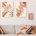 Miniatyrbild 2 av 5: 2-pack abstrakta linjekonstposters med ram, minimalistisk konst, vattentät estetisk ritning, för heminredning