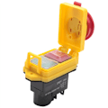 Miniatyrbilde 5 av 5: 250V 16A IP54 Start/Stopp-bryter, spenningsfri utløserbryter med nødstopp-knapp, elektromagnetisk på/av-bryter