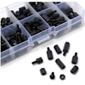 Miniatyrbillede 4 af 4: 300 stk. M3 Sorte Nylon M-F Hex Skruemøtrik Assorteret