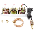 Miniatyrbillede 3 af 5: 52MM Krom Bil Triple Gauge Meter Ammeter Temperatur Tryk 3-i-1 Combo Kit
