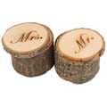 Miniatyrbillede 1 af 5: 2 stk. Mr og Shabby Chic Rustik Bryllupsring Pudeholder Trækasse