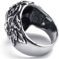 Miniatyrbillede 3 af 4: Ring - Retro Død - Gotisk - Biker - Rustfrit Stål - Ringe - Fantasy - til - Farve Sort Sølv - Størrelse 68