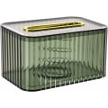 Miniatyrbild 1 av 5: Rektangulär servettlådehållare, genomskinlig servettlådehållare, servettdispenser för hem, badrum, sovrum, byrå (grön)