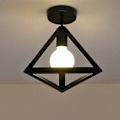 Miniatyrbilde 1 av 5: Taklampe Moderne Lysekrone Burform Taklampe Lysekrone Kreativ Jern Hengelampe E27 Metall Geometrisk Skjerm for Soverom Stue