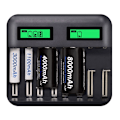 Miniatyrbild 2 av 5: 8-fack LCD-display USB Smart Batteriladdare för Uppladdningsbara AAA AA SC C D Storlek 1.2V Ni- Ni-Cd