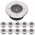 Miniatyrbillede 1 af 5: LED Solcelle Jordlampe 10 Pak, Udendørslys, Gadelys, Nedgravet Lys, Vandafvisende IP65 (Kold Hvid, Rund) [Energiklasse A+]