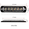 Miniatyrbillede 4 af 5: 4 stk. 6 LED Nødlys Beacon Fareblinkende Advarselslys Strobe Light Bar Overflademontering Til Ca