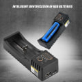 Miniatyrbillede 2 af 5: 18650 Batterioplader, Universal Batterioplader, Intelligent Oplader, Liitokala Lii-100 Mini USB Multifunktionsoplader 1.2V/3.7V/3V/3.85V, Kompatibel