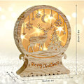 Miniatyrbild 2 av 5: Trä LED-julbelysning, julstjärnefönsterbelysning, trä LED-juldekorationer, LED-älgbelysning, LED-juldekorationer för inomhusbal