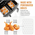 Miniatyrbild 4 av 5: 100 st frityrpapper, luftfritös pergamentpappersfoder för Ninja Foodi DZ201 Dual Air Fryer, DZ401 Air Fryer foderpapper